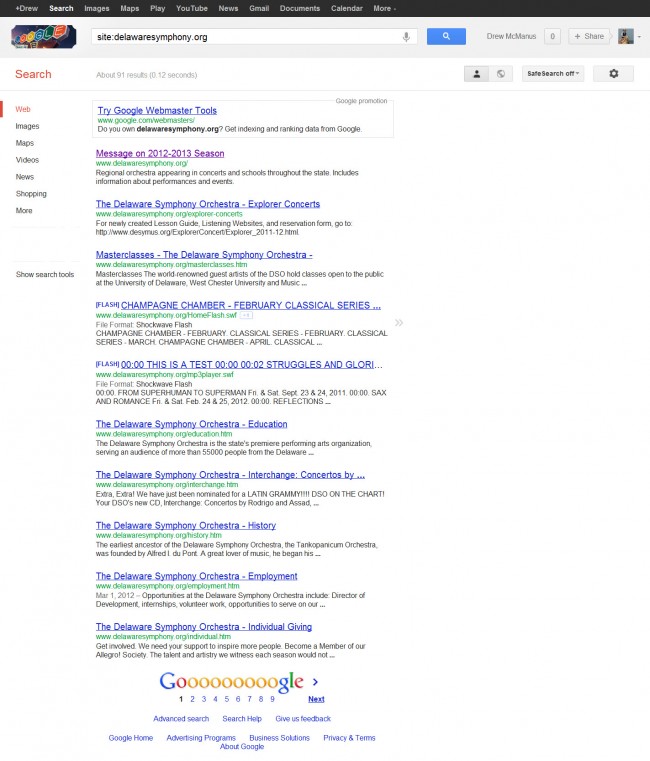 DSO GOOGLE SEARCH RESULTS PAGE 1