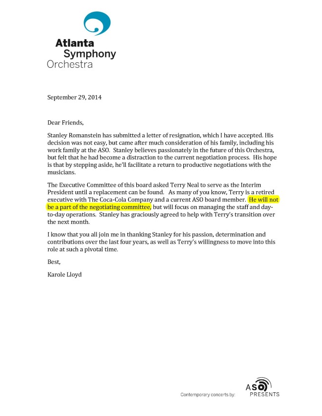 Letter to ASO Board 9-29-14